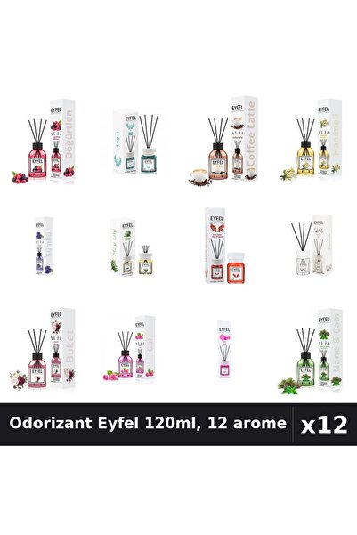 Eyfel Set 12 Odorizant Camera Betisoare 120ml - 12 Arome Asortate, Parfum Intens