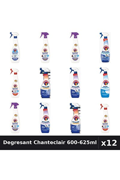 Chanteclair Set 12 Degresant Universal 600-625ml - 7 Arome Asortate, Bicarbon...