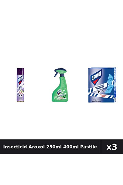 Aroxol Set 3 Spray Insecticid 250ml 400ml + Pastile Anti-Insecte - Protectie ...