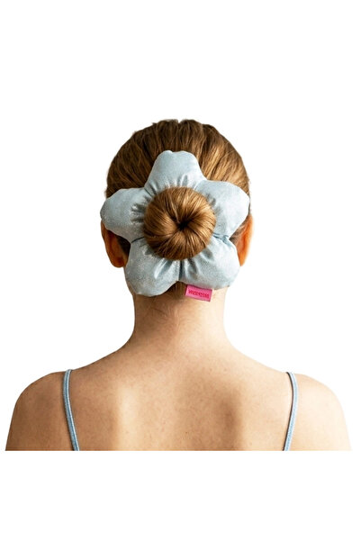 woodycord Baby Blue Fluffy Scrunchie Bun Hairpin