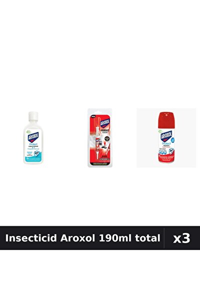 Aroxol Set 3 Insecticid - Loțiune 85ml, Pastile 5g, Spray 100ml - Protecție Casa