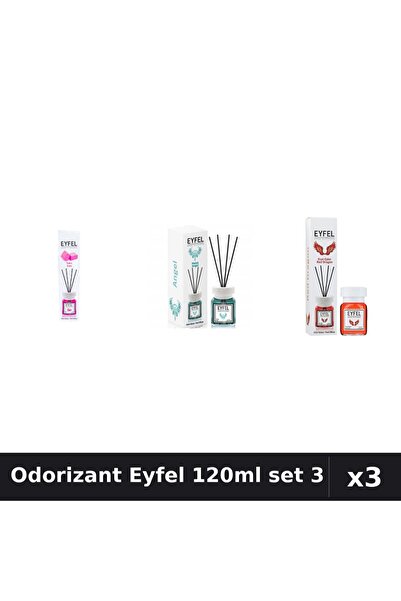 Eyfel Set 3 Odorizant Camera Betisoare 120ml - Angel, Bubble Gum, Red Dragon