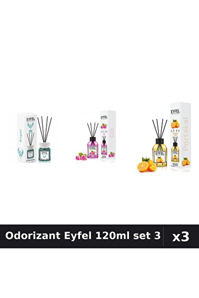 Eyfel Set 3 Odorizant Camera Betisoare 120ml - Angel, Trandafir, Portocala