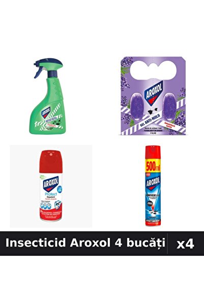 Aroxol Set 4 Spray Insecticid 100ml, 400ml, 500ml + Spirale Anti-Insecte