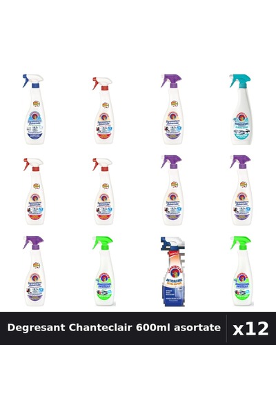 Chanteclair Set 12 Degresant Universal 600ml - 7 Arome, Anticalcar 625ml
