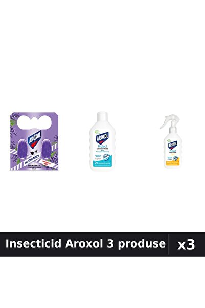 Aroxol Set 3 Insecticid - Pastile Anti-Insecte, Loțiune Repelent 200ml - Prot...
