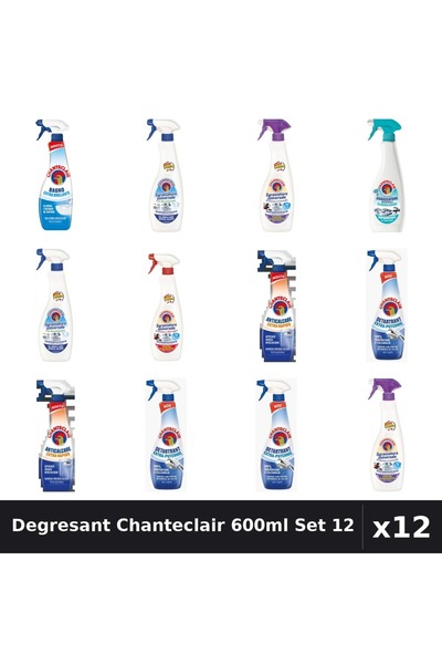 Chanteclair Set 12 Degresant Universal 600ml - Bicarbonat, Lavanda, Marsilia,...