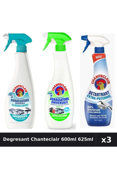 Chanteclair Set 3 Degresant Universal 600ml + Detartrant 625ml - Lămâie