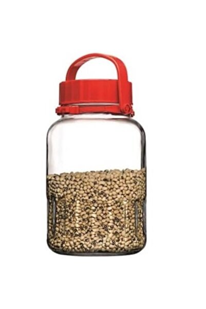 Paşabahçe Giant Size Red Screw Lid Pickle and Brine Jar 8 Liters