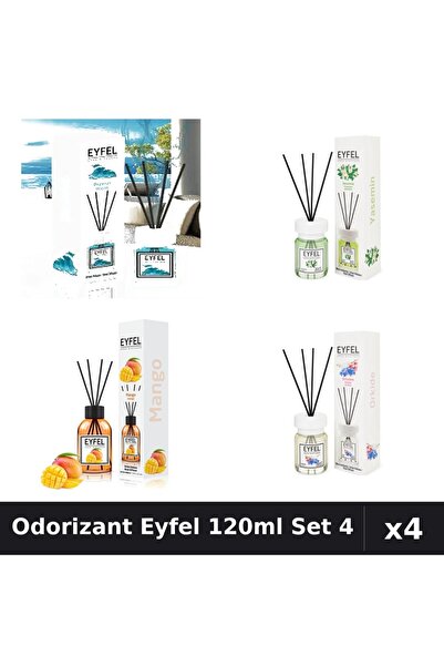 Eyfel Set 4 Odorizant Camera Betisoare 120ml - Ocean, Iasomie, Mango, Orhidee