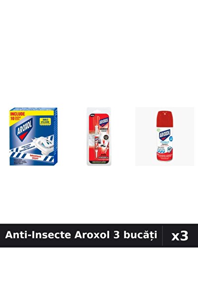 Aroxol Set 3 Spray și Pastile Anti-Insecte 100ml + 5g - Protecție Eficientă