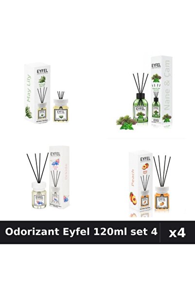 Eyfel Set 4 Odorizant Camera Betisoare 120ml - Lacramioare, Orhidee, Piersică...