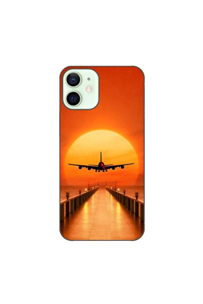OEM Husa compatibila cu Apple iPhone 12 Mini Silicon Gel Tpu Model Airplane S...