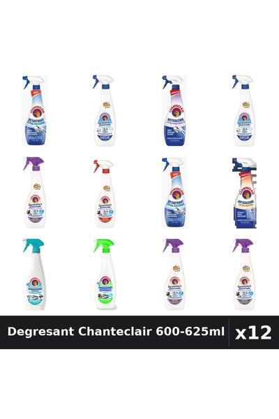 Chanteclair Set 12 Degresant Universal 600-625ml - 9 Arome Asortate Curatenie...