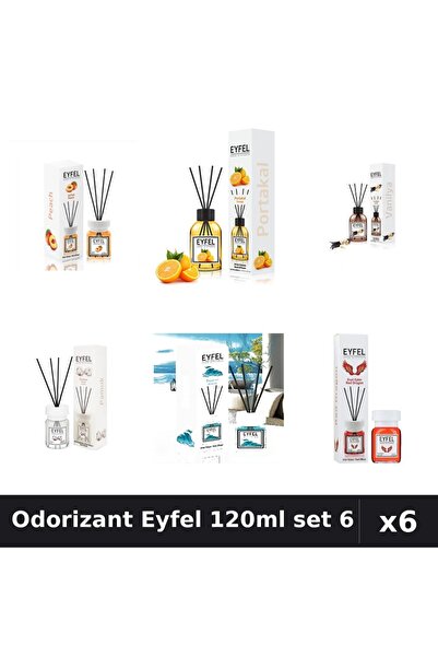 Eyfel Set 6 Odorizante Camera Betisoare - 6 Arome Asortate, 120ml Parfum