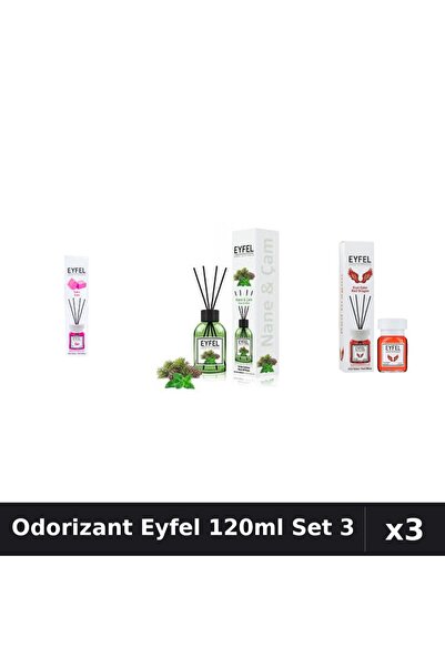 Eyfel Set 3 Odorizant Camera Betisoare 120ml - Bubble Gum, Pin Menta, Red Dragon