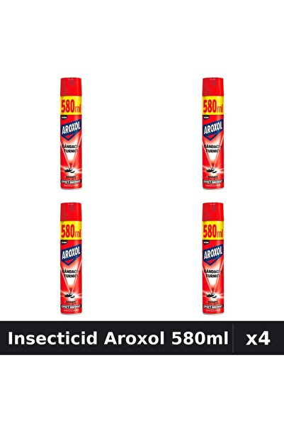 Aroxol Set 4 Spray Insecticid 580ml - Anti Gandaci, Tantari, Muste - Protectie