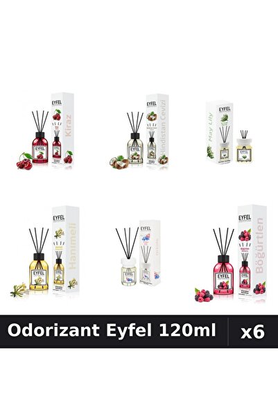 Eyfel Set 6 Odorizante Camera Betisoare - 6 Arome Asortate, 120ml Parfum