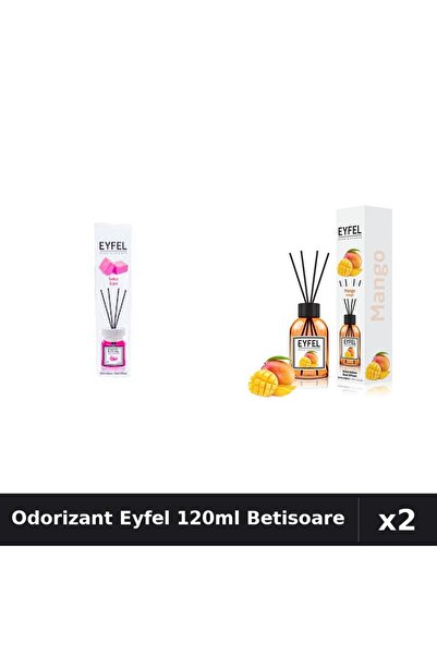 Eyfel Set 2 Odorizant Camera Betisoare - Bubble Gum, Mango - 120ml Parfum