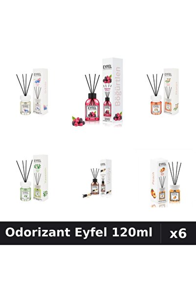 Eyfel Set 6 Odorizant Camera Betisoare - 6 Arome Asortate, 120ml Parfum Intens