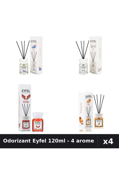 Eyfel Set 4 Odorizant Camera Betisoare - Orhidee, Bumbac, Red Dragon, Piersic...