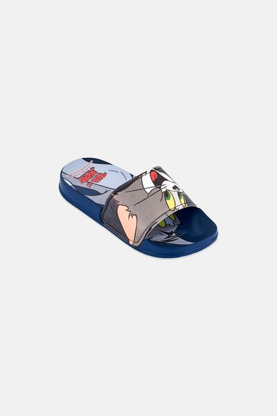 Tom and Jerry Kids Boy Tom-Jerry Slip on Slides, Navy