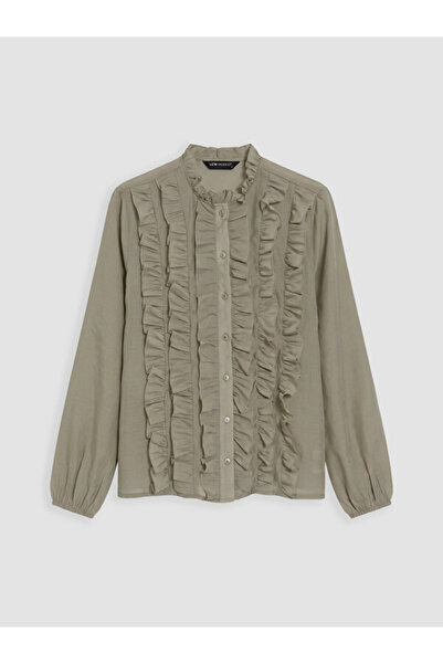 LC Waikiki Uzg Store's Women's Shirt with High Collar and Ruffles for Style E...