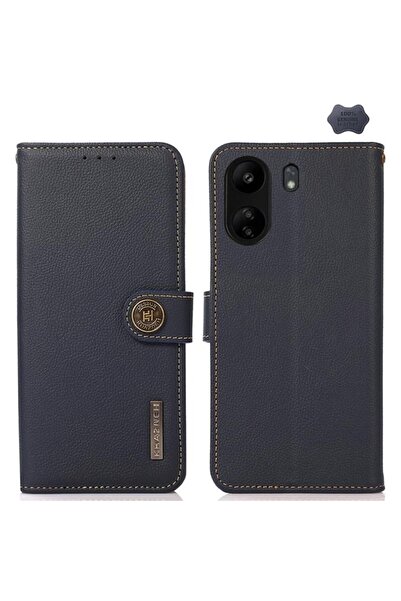 KHAZNEH Custer Leather Θήκη Πορτοφόλι Blue (Xiaomi Redmi 13C/Poco C65)