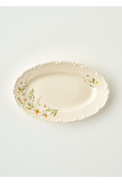 Bella Maison Daisy Porselen Sunum Tabağı Krem (20 cm)