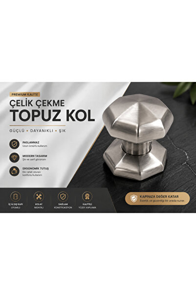 ASPAR Çelik Kapı Çekme Kol Topuz Tokmak