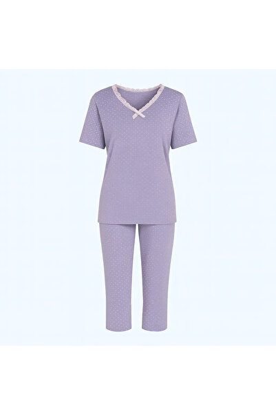 Generic Viscose Pajama Set with Capri Pants and Short-Sleeve Shirt - Made in ...