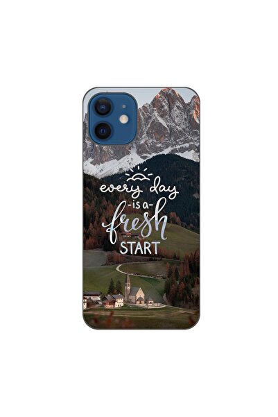 OEM Husa compatibila cu Apple iPhone 12 Silicon Gel Tpu Model Mesaj Fresh Start