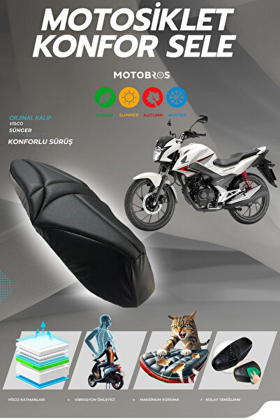 Motobros Honda CB 125 F Συμβατό κάλυμμα σέλας Comfort με σφουγγάρι Visco (ΑΝΘ...
