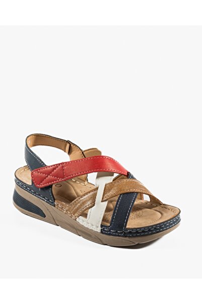 ALOGO Women's Blue Sandals Made of Eco- Leather Enn