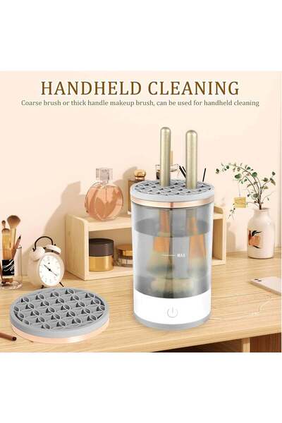 Arabest Rechargeable Electric Makeup Brush Cleaner Machine,One-Touch,Visual S...