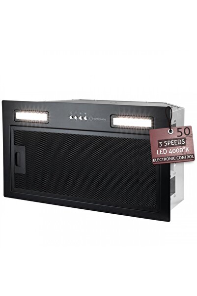 Turbionaire Built-in hood Selena 50 Black, 600 mc/h motor, 4000K LED lighting...