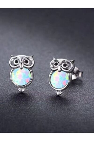 myadore Silver 925 Earrings with Opal in Owl Shape