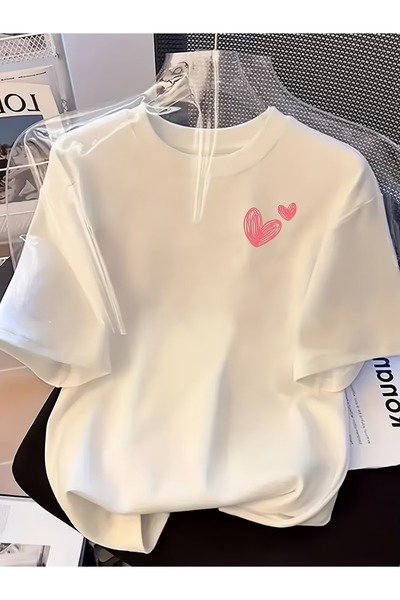 PAVRO Unisex udobna majica kratkih rukava sa mešovitim printom