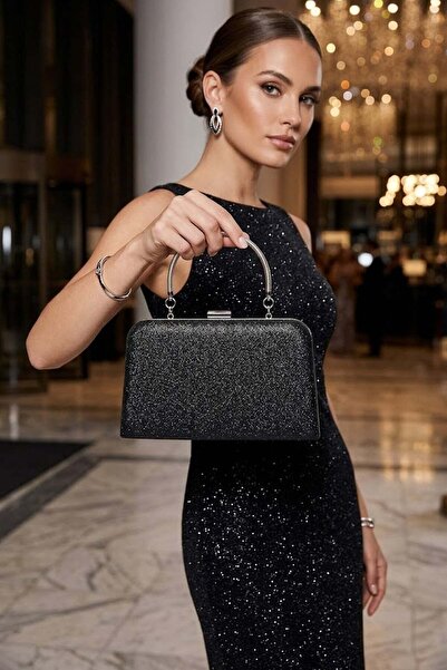 VAROL ÇANTA Varol 515 Sim Basic Women's Evening Dress Bag Black