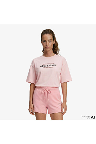 Guess Nat Aktif Scuba Regular Fit Kadın Pembe Şort