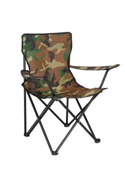 Stef's Cat Folding Camping Fishing Chair with Cup Holder, Metal Structure, 50...