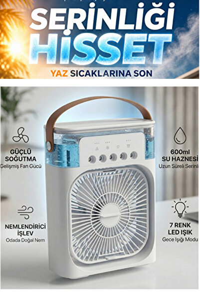 Shopura 600 ml Su Tanklı Buharlı Serinletici Fan | Taşınabilir Mini Klima Fan...
