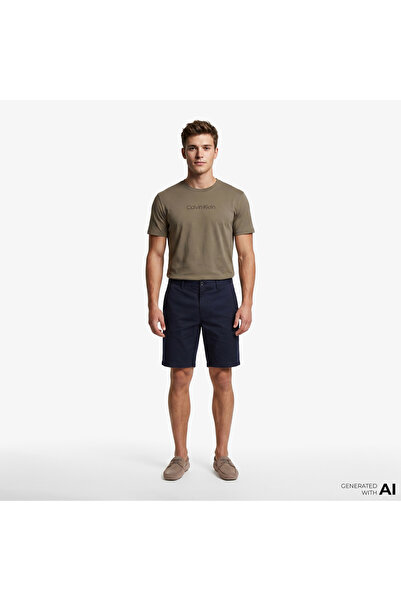 Calvin Klein Refined Stretch Classic Erkek Mavi Şort