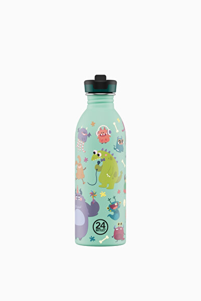 24 Bottles Kids Bottle Spooky Friends Pipetli Paslanmaz Çelik Çocuk Su Matara...