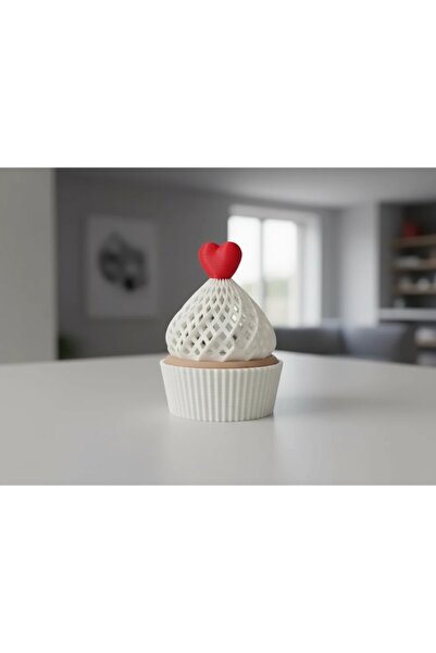 OEM Decorative Muffin-Type Electric Candle Holder with Heart Element