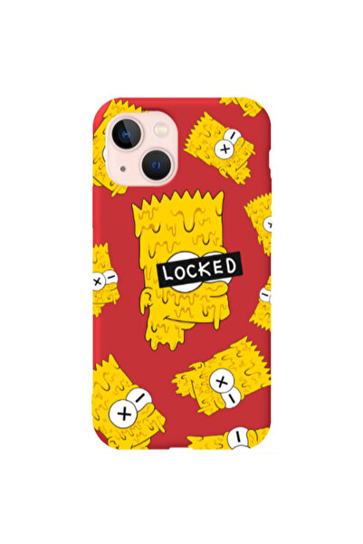 Other Apple iPhone 13 Bart Simpson Red Colored Silicone TPU Θήκη