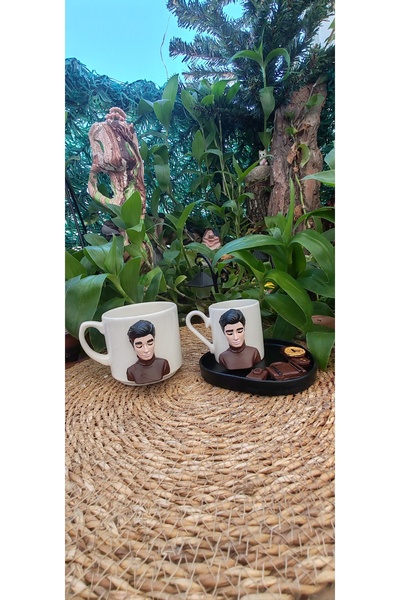 RivelCandle Dark Brown Color Men's Model Turkish Coffee Cup and Mug Set (for ...