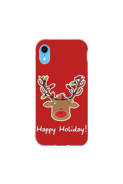OEM Husa compatibila cu Apple iPhone XR Silicon Gel Tpu Model Craciun Ren Hap...