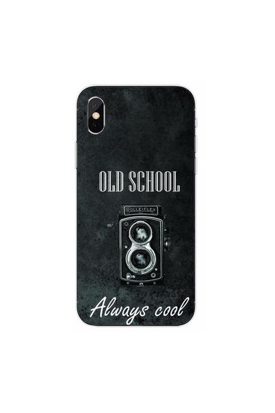 OEM Husa compatibila cu Apple iPhone X Silicon Gel Tpu Model Retro Camera