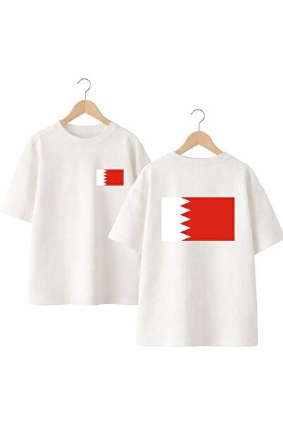 playwear Bahrainska zastava na leđima i prednjoj strani, majica sa širokim kr...